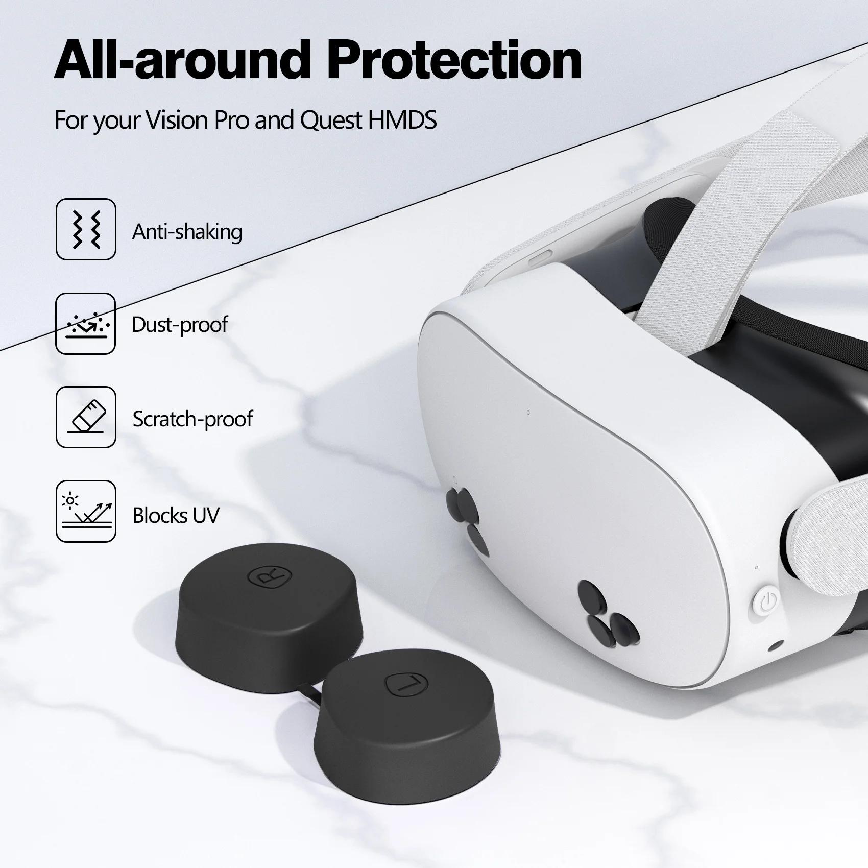 VR Lens Protector For Meta Quest 3S/3/2 VR Accessories Protective Cover Dustproof Lens Case Cap For Oculus Quest 3S/3/2 Glasses