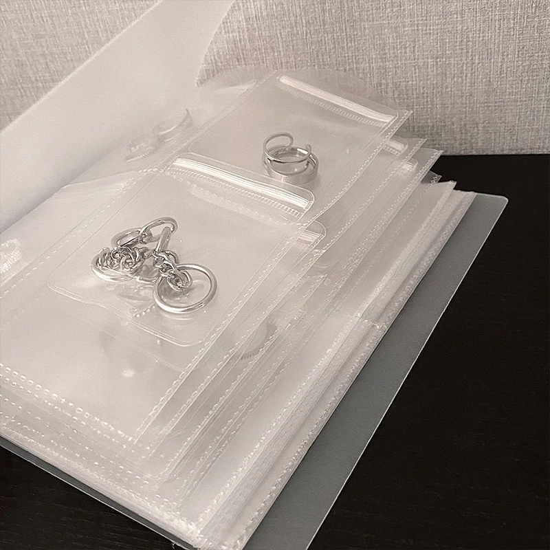 

Anti-oxidation Jewelry Storage Albums Desktop Drawer Organizer BoxesTransparent Necklace Bracelet Ring Book Holder Jewelry Bag