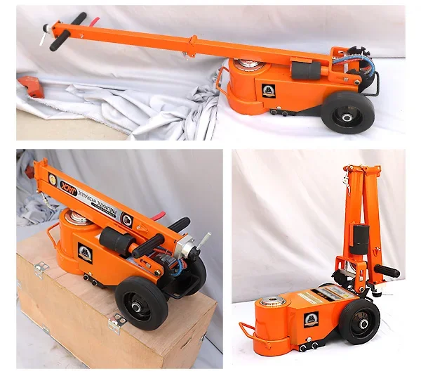 30/50T Pneumatic Horizontal Jack, Hydraulic, with Oil Filter, Orange, Coated, Foldable, Auto Repair, Lifting Tool