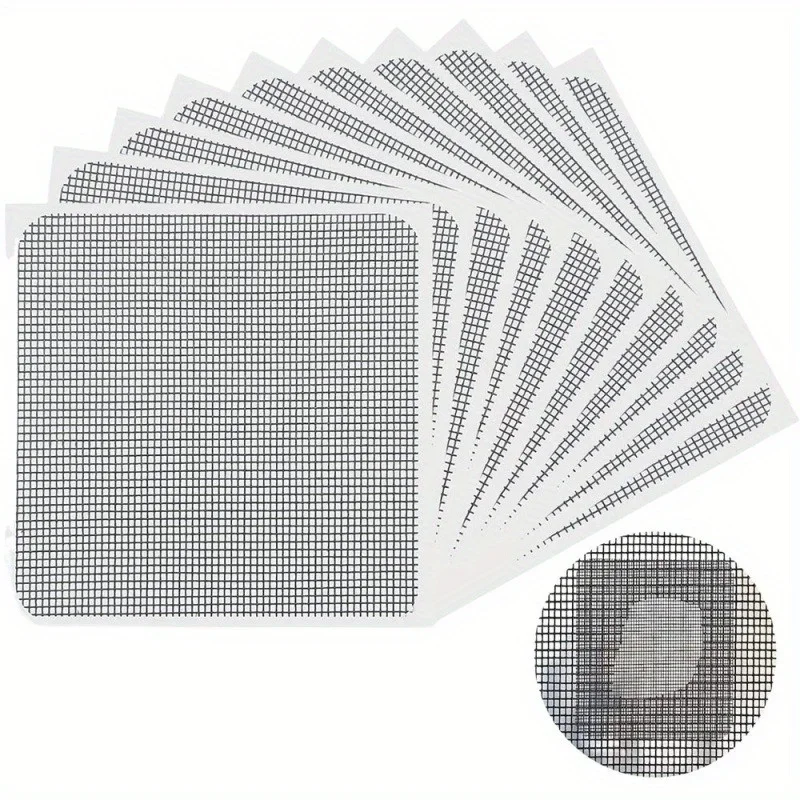 Window Screen Repair Patch Kits, Squares, Strong Adhesive Mesh Tapes, For Fixing Door And Window Screen Tears And Holes