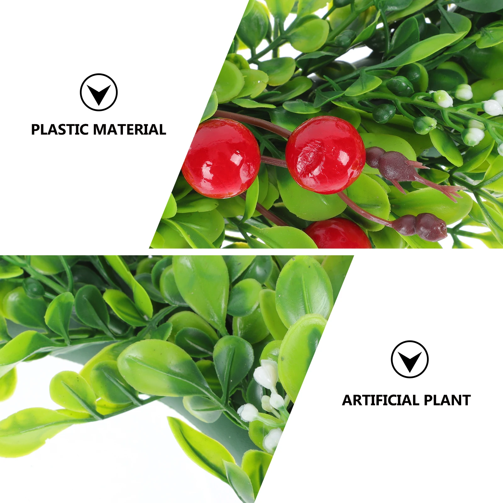

Christmas Wreath Artificial Festival Door Decor Green Xmas Pendant Wall Hanging Party Decoration Red Fruit Garland Fake Plant