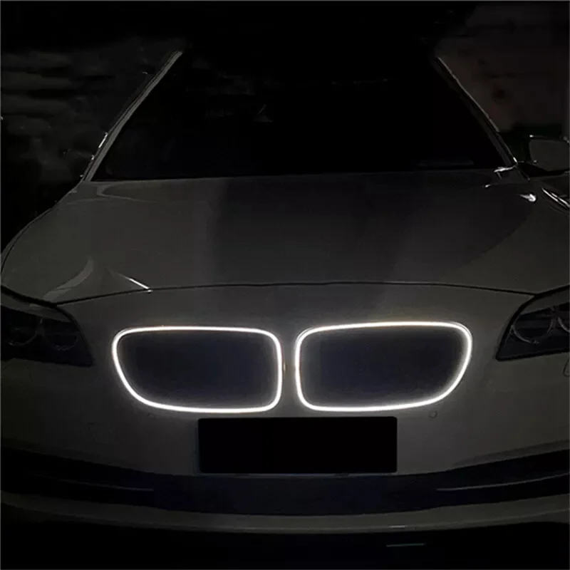 BB-Gloss Black Car Led Light Front Grille Replace Trim For BMW 5 Series F10 2010-2014