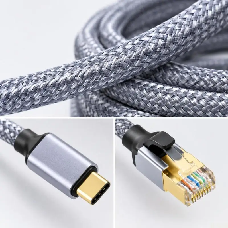 B03F Type C/USB Ethernet Link Cable for Direct RJ45 Access, Up to 1000 Mbps Support and No Separate Driver Installation for Host