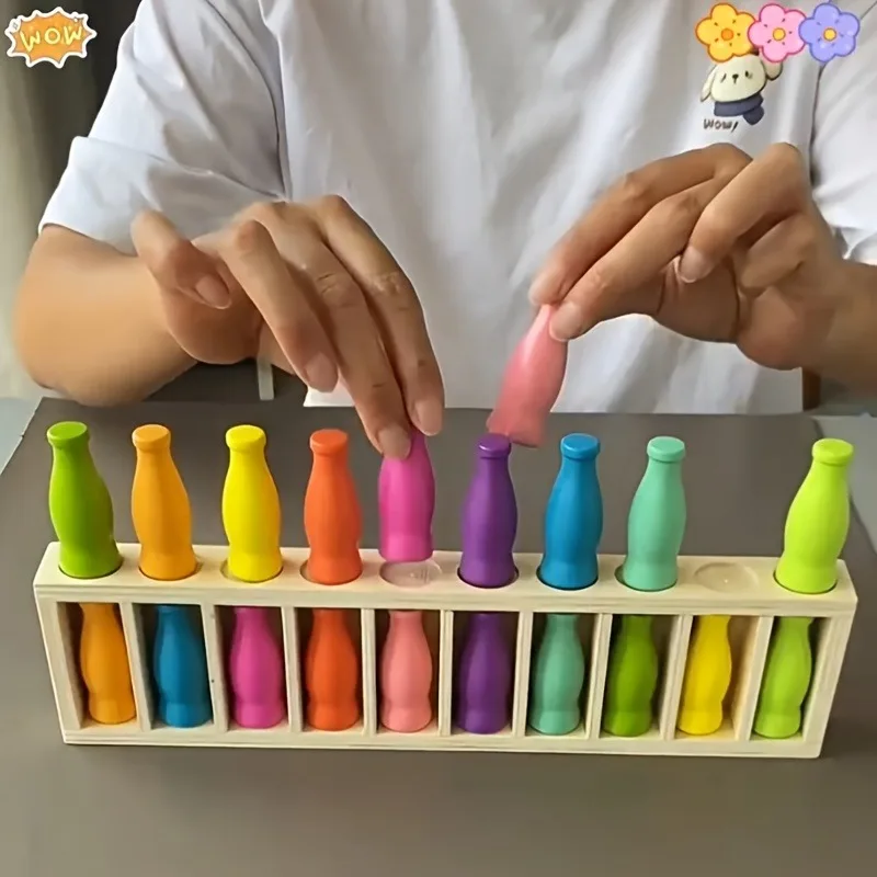 Fun Bottle Color Guessing Challenge Game Bottle Matching Set Multiplayer Interactive Memory Logic Training Board Table Game Gift
