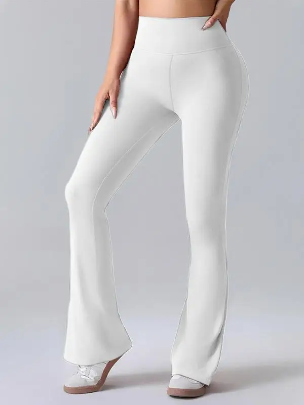 Hoge taille uitlopende yogabroek meisje sport hardlopen strakke pasvorm tweedelige set hoge elastische nieuwe 2025, zomer lange broek