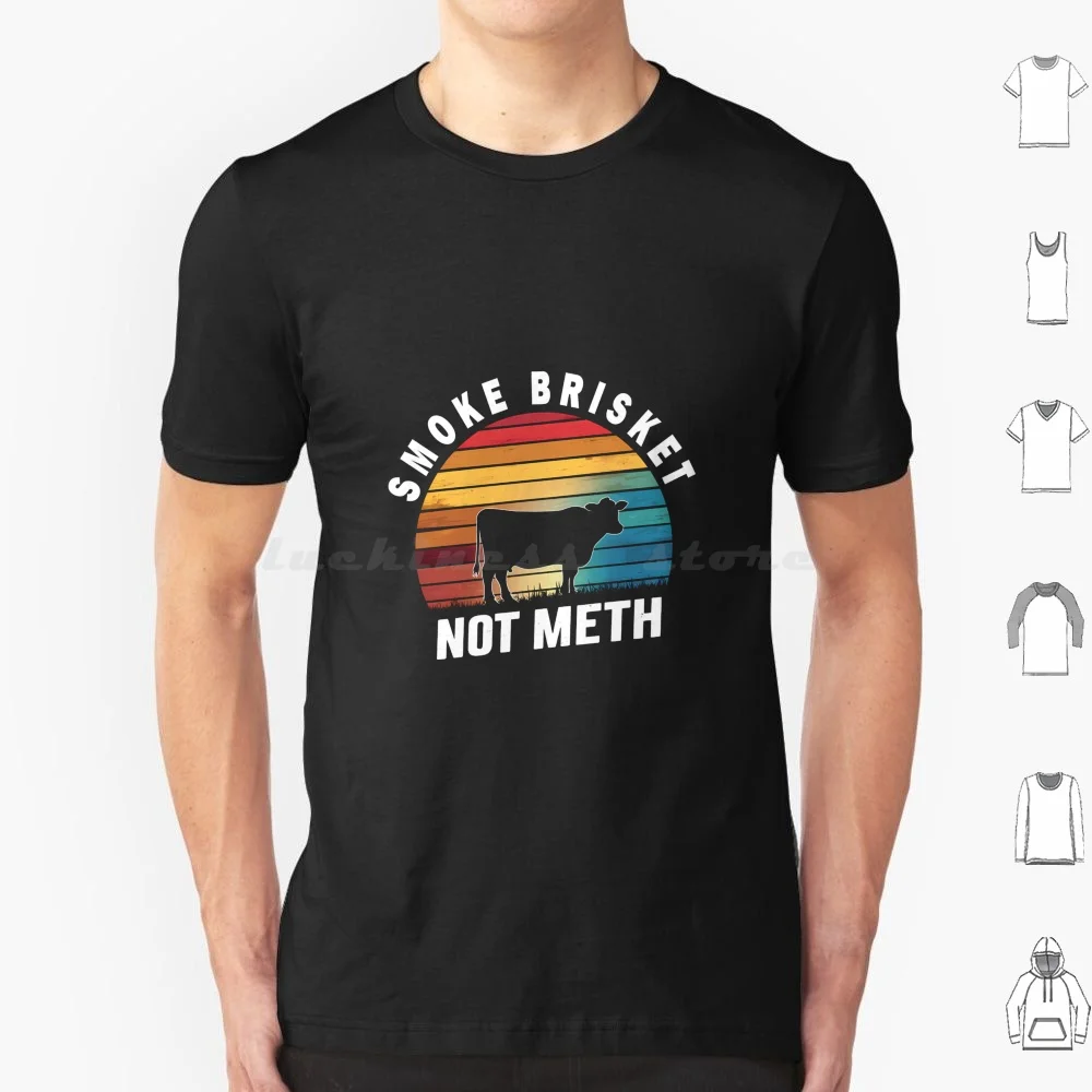 Smoke Brisket Not Meth T Shirt Cotton Men Women DIY Print Smoke Brisket Not Meth Addiction Bbq Blue Meth Brisket Crystal Meth