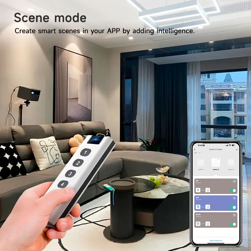 Tuya ZigBee Control Devices Smart Wireless Scene Switch 4 Key Remote Portable Remote Controls For Home Smart Life Remote Control