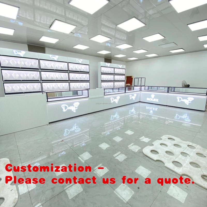

Витрина для ювелирных изделий custom.Hong Zhan с LED-подсветкой, прозрачным закаленным стеклом, рамой из нержавеющей стали с покрытием и зеркалом