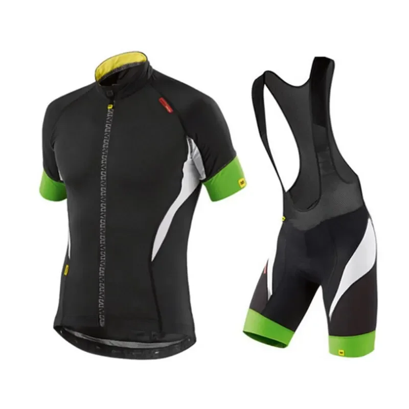 Ensemble de maillot de cyclisme à manches courtes pour hommes, short à bretelles, vêtements de vélo, vêtements de sport VTT, chemise d'été, vêtements trempés