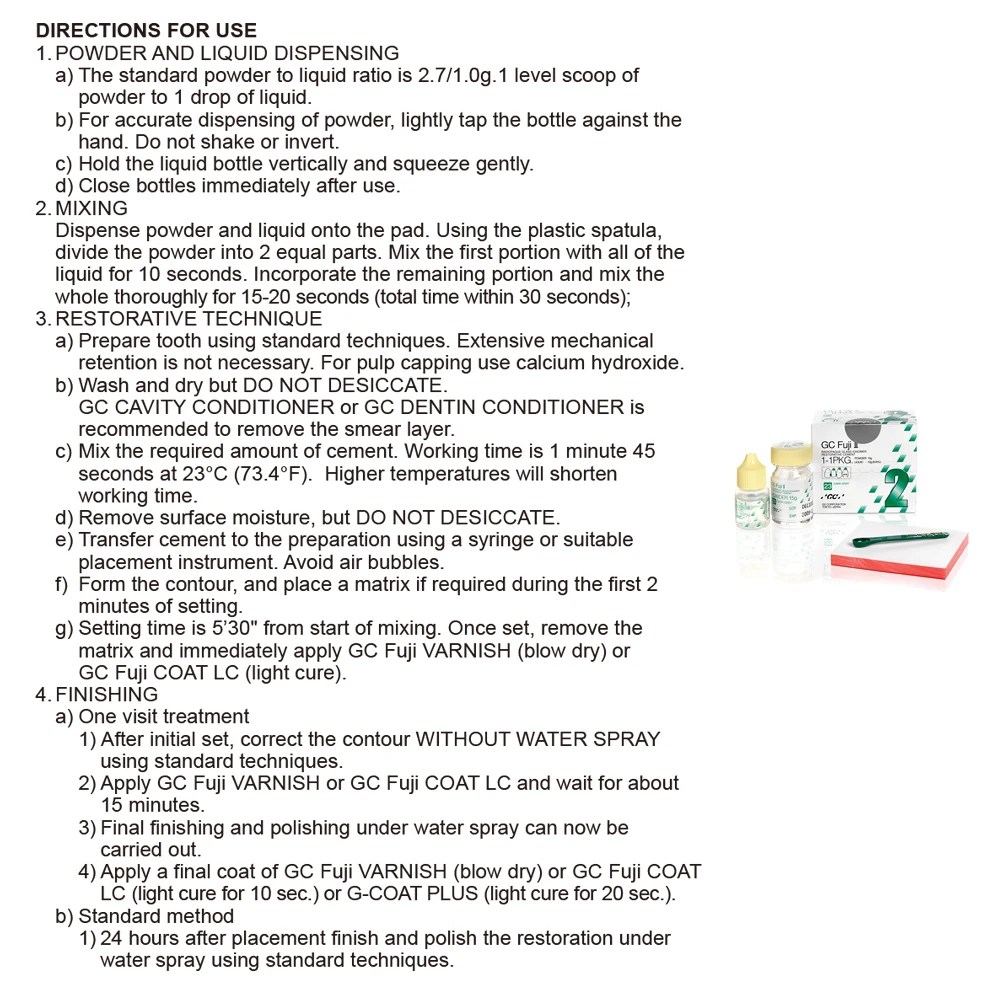 Gc Fuji Cem2 Dental Glass Cement Ionomer Filling Material Gc Fuji 2 Permanent Teeth Restoration Powder Cord Build Up Dentistry