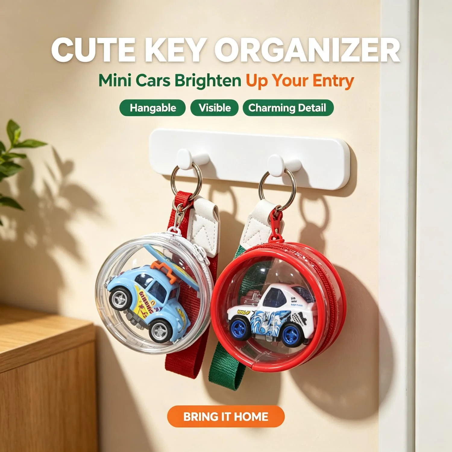 2PC  and 1PCS Alloy Car  Keychain Door Hanger Cute Simulation Beetle Car Model Key Chain Bag Car Hanging Accessories