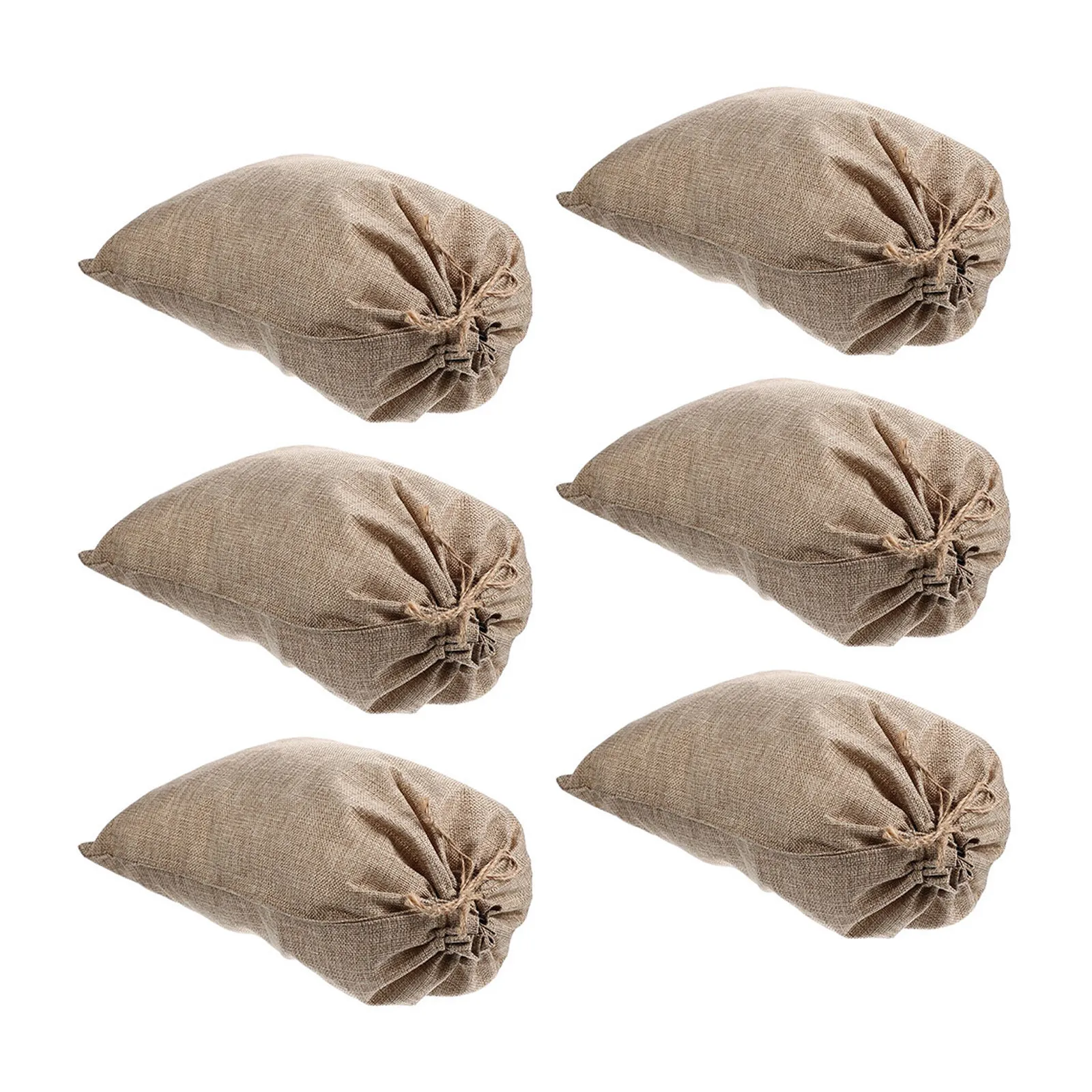 6Pcs Eco Friendly Reusable Potato Sack Bags Burlap Drawstring Vegetable Storage Pouches for Rice Beans Seeds Animal Feed Root
