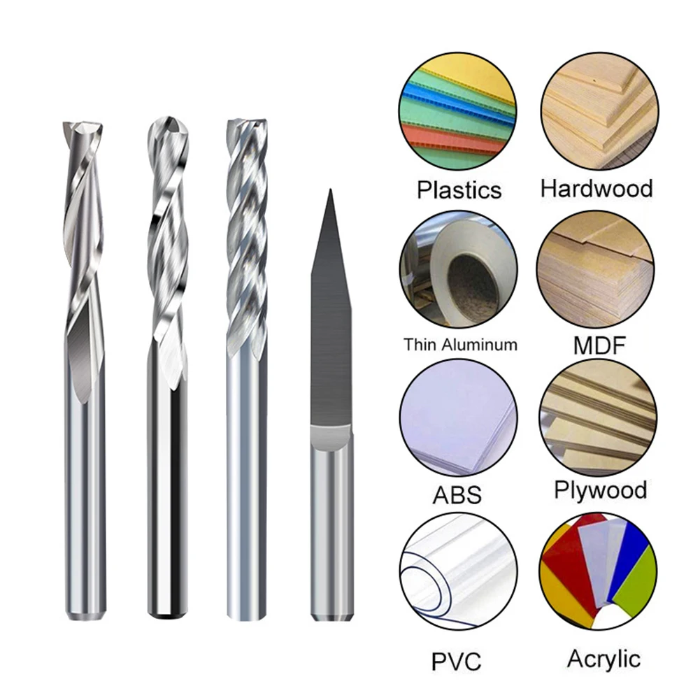 Imagem -04 - Conjunto de Brocas de Gravação em Carboneto 10 Peças Roteador Cnc Escultura Haste 3.175 mm Fresa Carpintaria