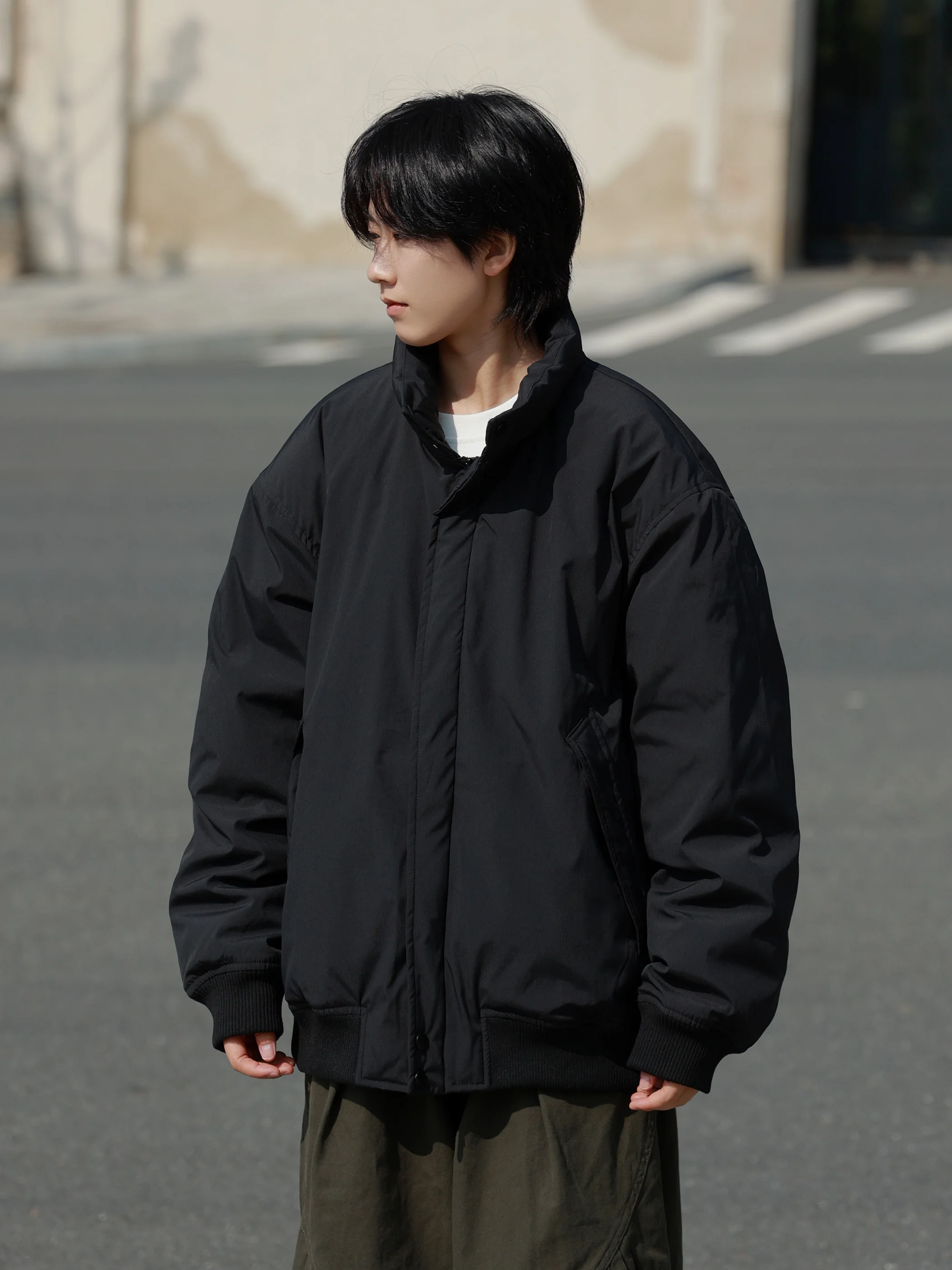 

Мужская зимняя куртка-бомбер в американском ретро-стиле с воротником-стойкой, из хлопка, свободного кроя, на молнии, новая коллекция