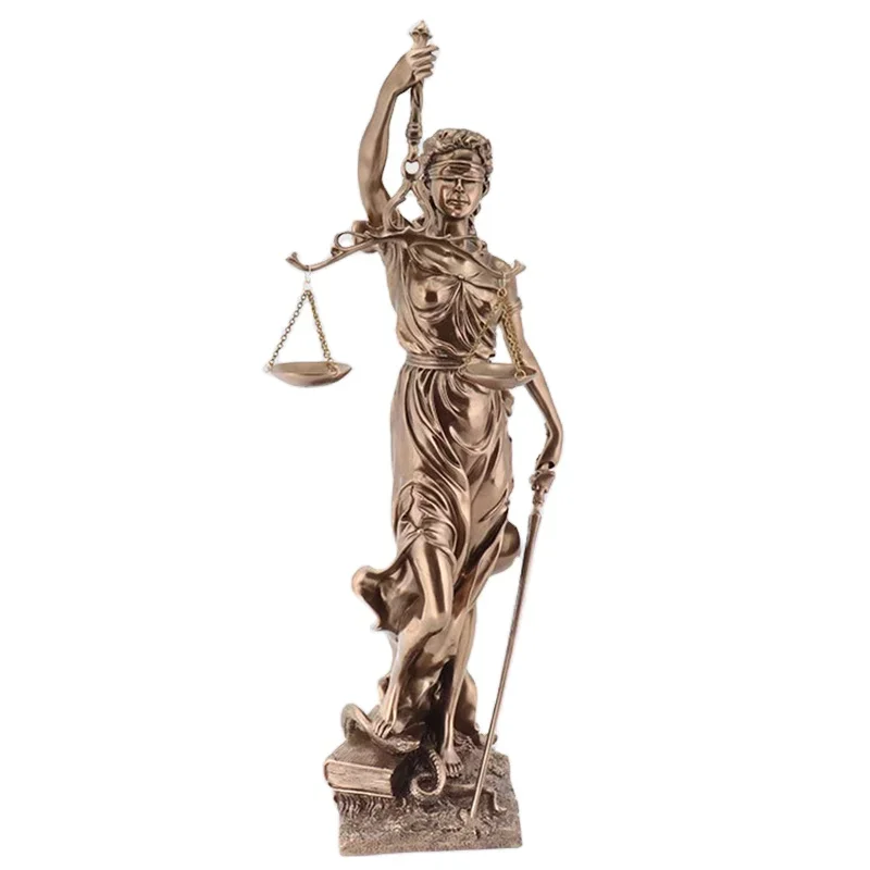 Greek Justice Goddess Statue Fair Angels Resin Sculpture People Ornaments Vintage Home Decoration Accessories Office Crafts Gift