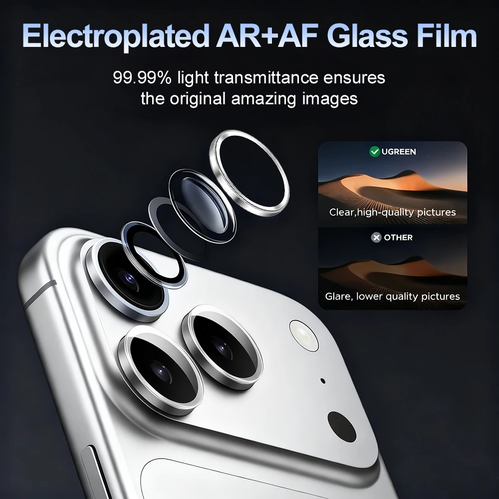 Protector de lente de cámara de Metal para iPhone 17 Pro Max 13 16 11 15 14 Plus 13 Mini Air 17promax 16promax película protectora de lente de cámara