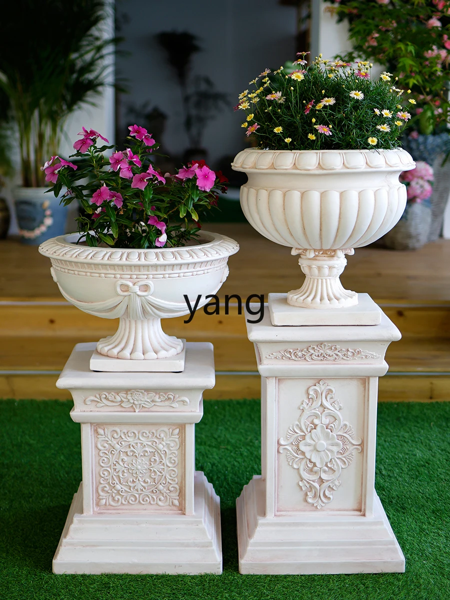 MM High Foot Garden Courtyard Balcony Villa Base Pillar Extra Large Outdoor Gardening Flower Pot