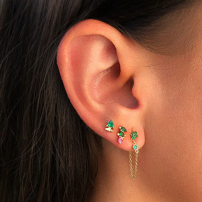 FLORATO 925 Sterling Silver Earrings Chain Tassel Pendant Earrings Zircon Silver Earrings for Women Trend Luxury Wedding Jewelry