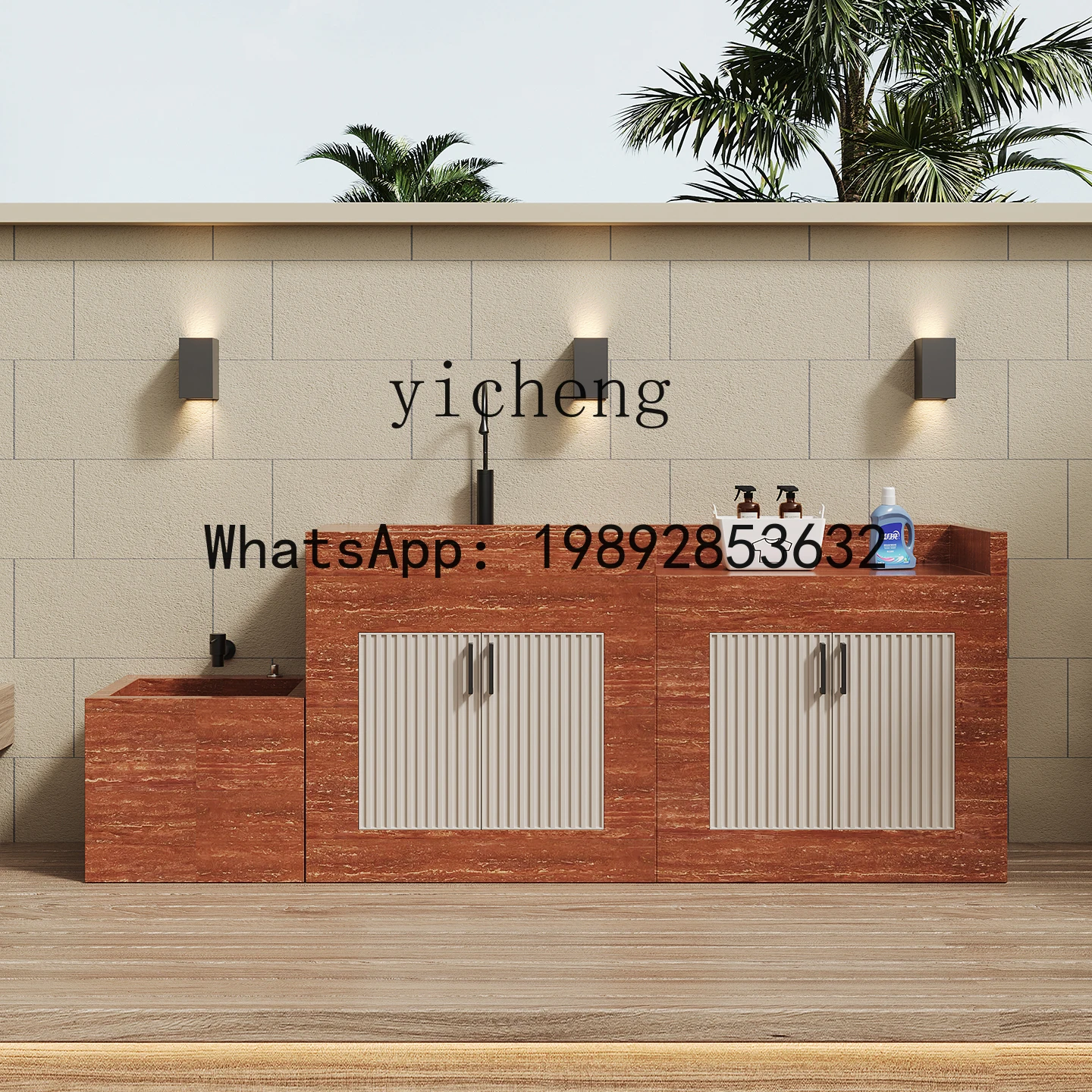 

X2 Column Courtyard Island Wash Basin Operation Table Combination Mop Sink Outdoor Stainless Steel Sink Basin