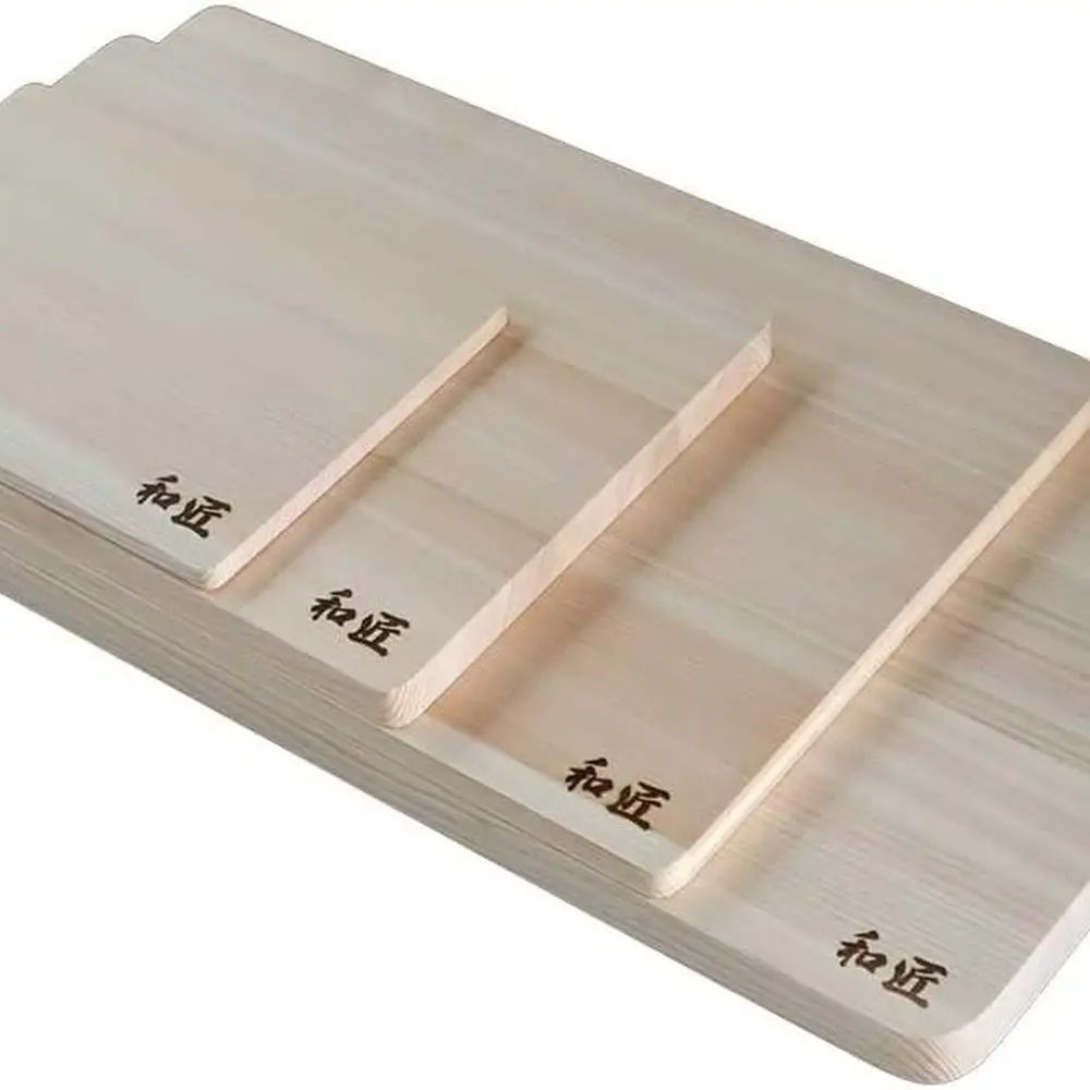 Tábua de corte média japonesa Premium Hinoki Cypress, feita à mão no Japão, marrom