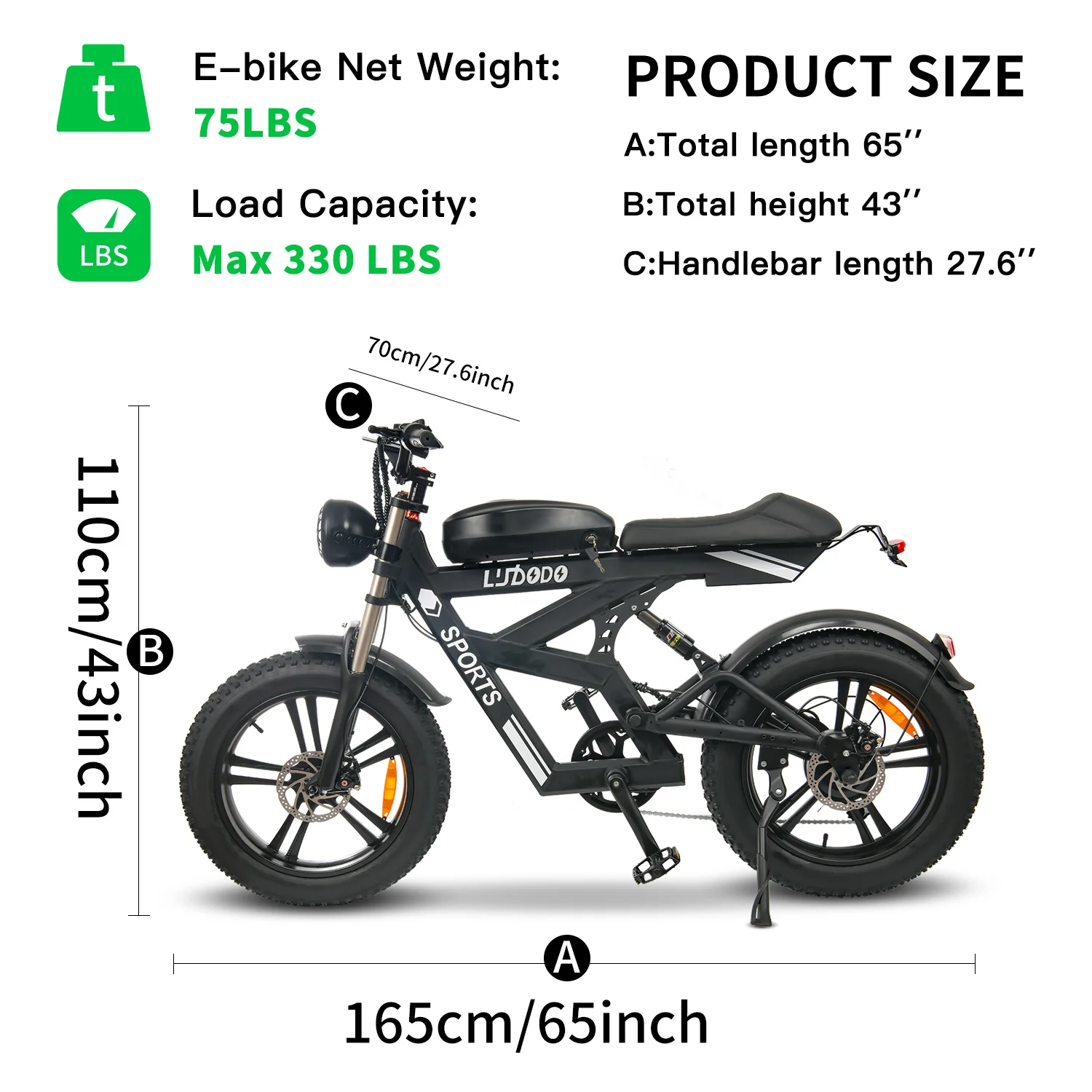 [750W Snow-Proof E-Bike] 48V17.5AH Fat Tire Electric Bicycle for Adults,Shimano 7-Speed 330LBS Load,75Miles 35MPH,Turn Signals