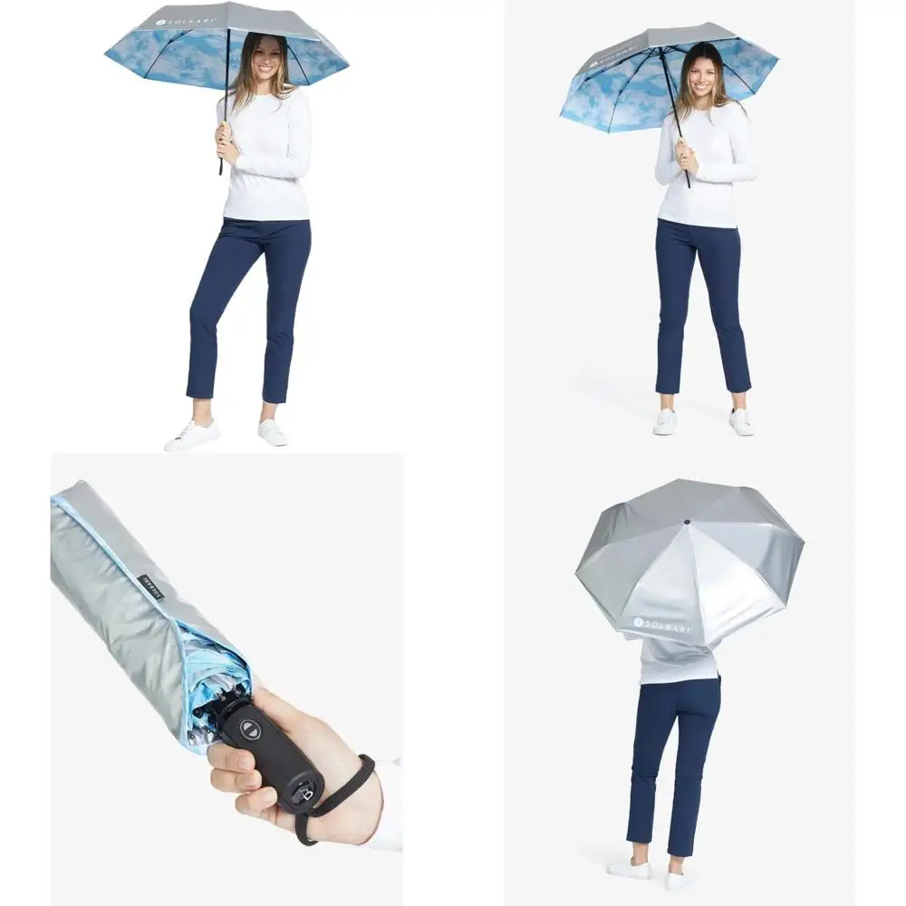 

Compact Travel Umbrella with UPF 50+ UV Protection, Lightweight and Reflective for Beach and Outdoor Activities