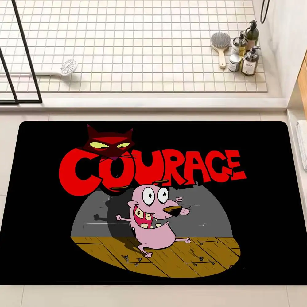 Cartoon Courage the Cowardly Dog Bathroom Mat Anti-slip Absorb Water Long Strip Cushion Bedroon Mat Welcome Doormat