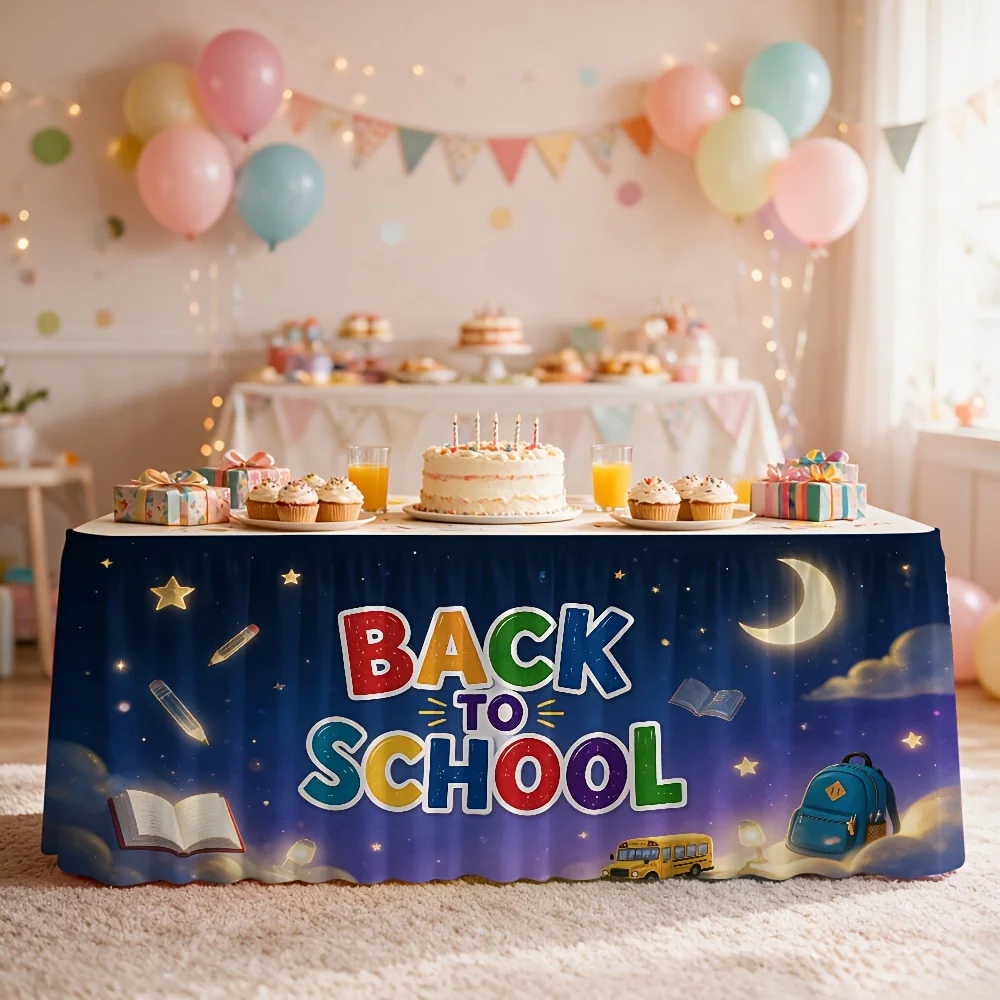 Homecoming Printed Table Skirt 1. Homecoming Theme Party Interior Celebration Decoration