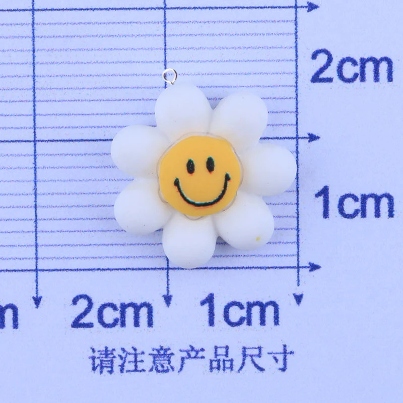 10Pcs Cute Kawaii Sunflower Flowers Charms For Jewelry Making Resin Pendant Flatback Patch Diy Hairpin Fidge Magnet C1008