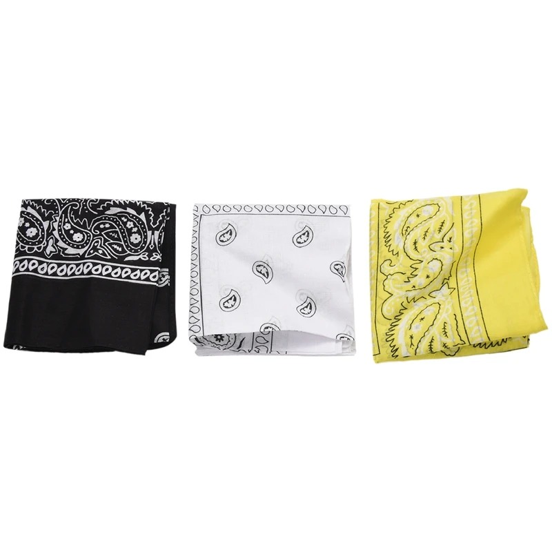 Set Of 3 Bandanas Paisley Man And Woman 57 X 57 Cm