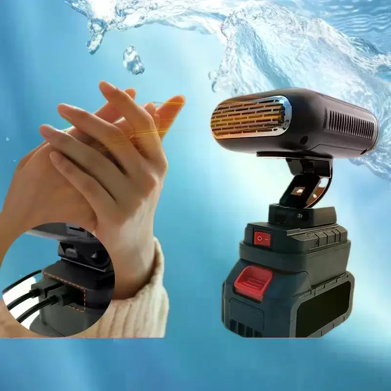 

Беспроводной зимний автомобильный обогреватель 21 В с литий-ионными аккумуляторами, охлаждающим вентилятором, 2 USB-портами для зарядки мобильных устройств