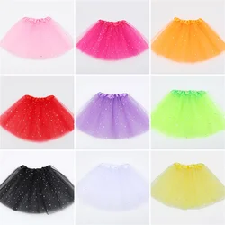 Kids Baby Star Glitter Dance Tutu Skirt For Girl Sequin 3 Layers Tulle Toddler Pettiskirt Children Chiffon 2-8T