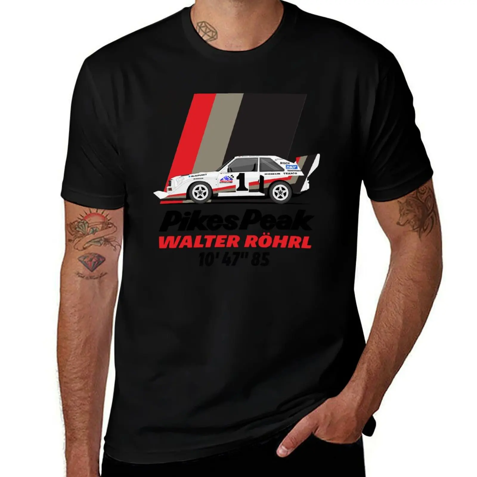 

Walter Rohrl 87 Pikes Peak T-Shirt men t shirt cotton 100% man t shirt graphic t shirt man designer T-Shirt