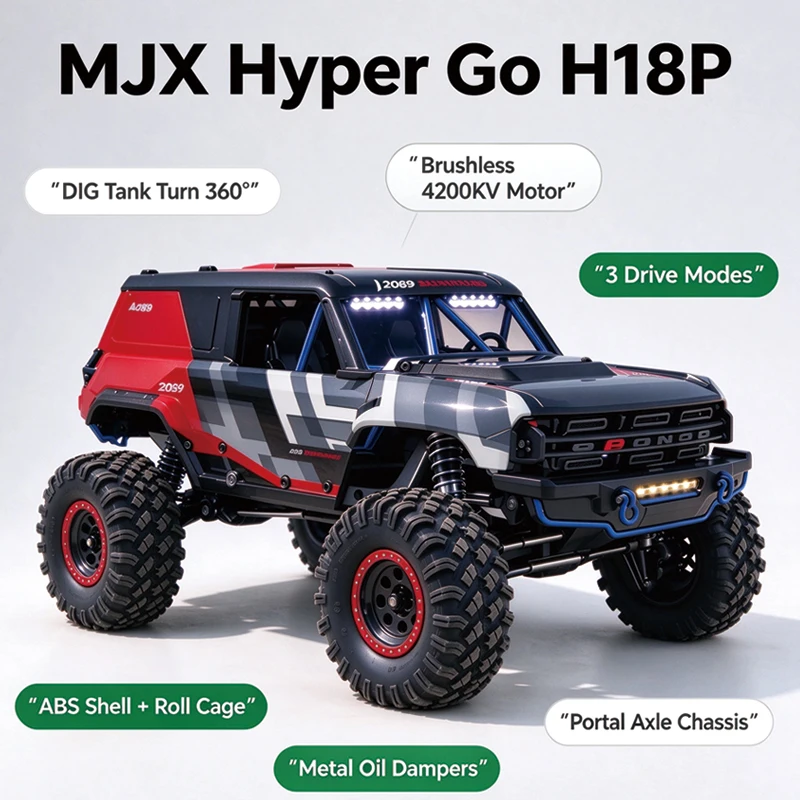 MJX 1:18 H18P Sensory Brushless Motor Electric Adjustable RC Off-Road Car Remote Control Model Toy for Children's Gifts