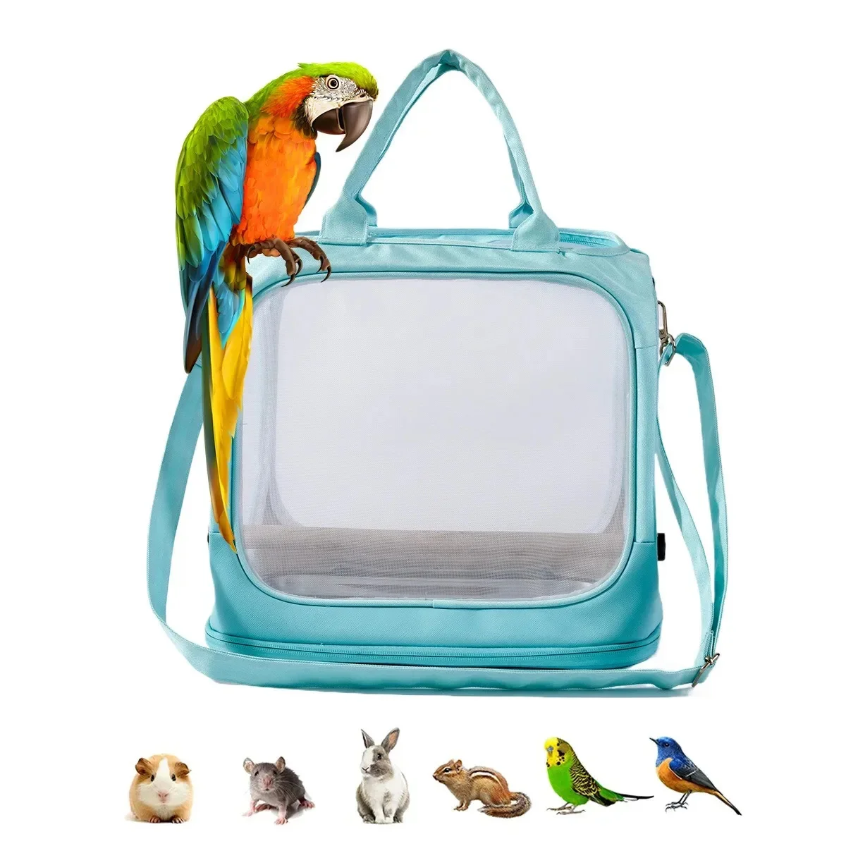 

New Parrot Outdoor Portable Bird Bag Oxford Cloth Transparent Pet Birdcage Foldable Small Pet Outdoor Bird Bag Hamster Rabbit