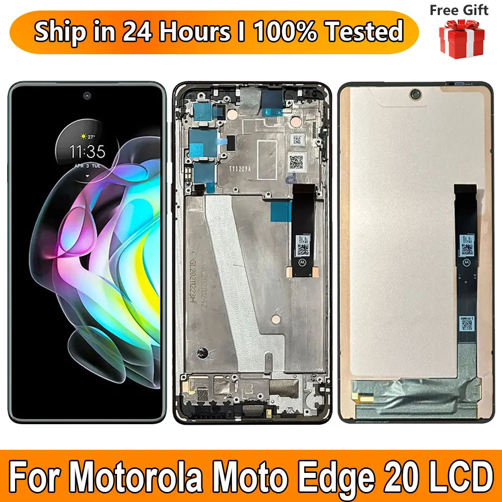 

6.7" OLED For Motorola Moto Edge 20 LCD Display With Frame Touch Screen Digiziter Assembly Replacement For Moto Edge 20 LCD