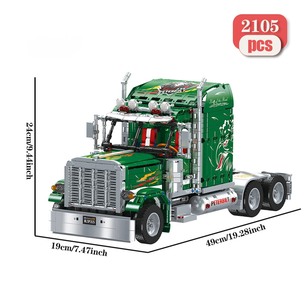 نموذج مكعبات البناء 2105 قطعة من رأس الشاحنة الثابتة من بلاستيك ABS وهو كبير ومناسب لتزيين المنزل وهدايا العطلات
