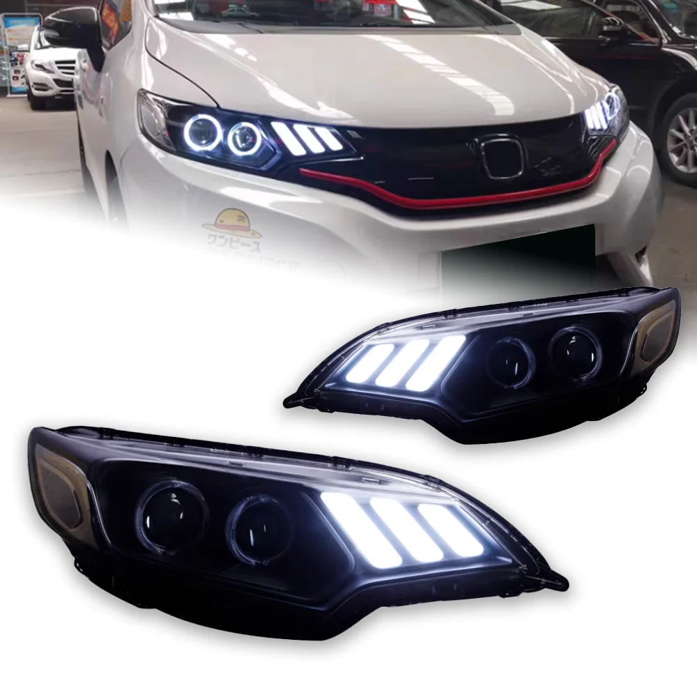 Headlights For Honda Fit Jazz Headlight 2014-2020 Dynamic Signal Head Lamp Projector Lens LED Front Drl Automotive Parts