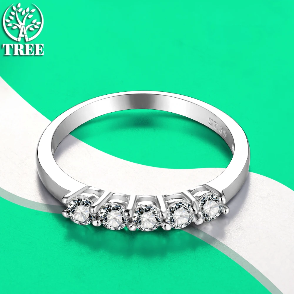 

ALITREE 3mm D Color Moissanite Ring for Women Top Quality 925 Sterling Sliver White Gold Diamond Cocktail Rings Wedding Jewelry