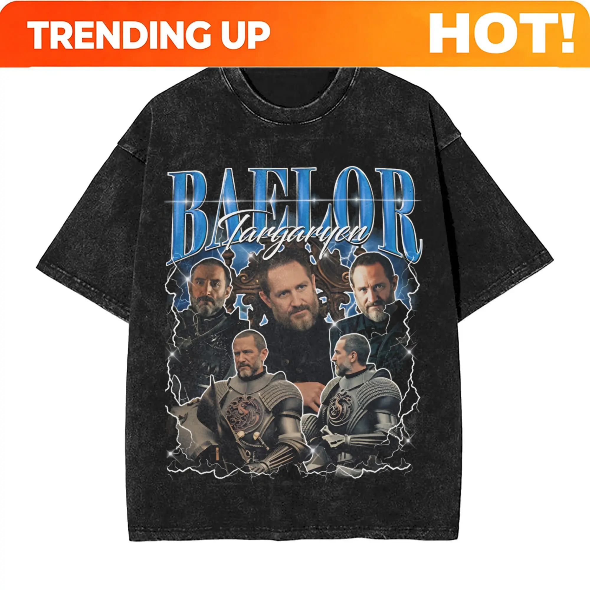 Camisetas Baelor Targaryen para hombre, camisetas de verano, ropa de calle, camiseta de manga corta con cuello redondo, camiseta informal Harajuku, barata