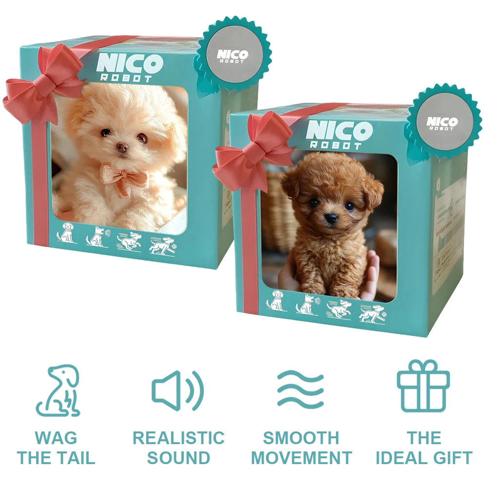Electronic Robot Dog Interactive Plush Puppy Toy Acts Like A Real Puppy Stuffed Animal Dog Barking Tail Wagging for Girls Boys