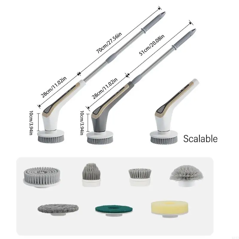 918d Điện spin spin scrubber swature scewing Brush để làm sạch 7 đầu thay thế