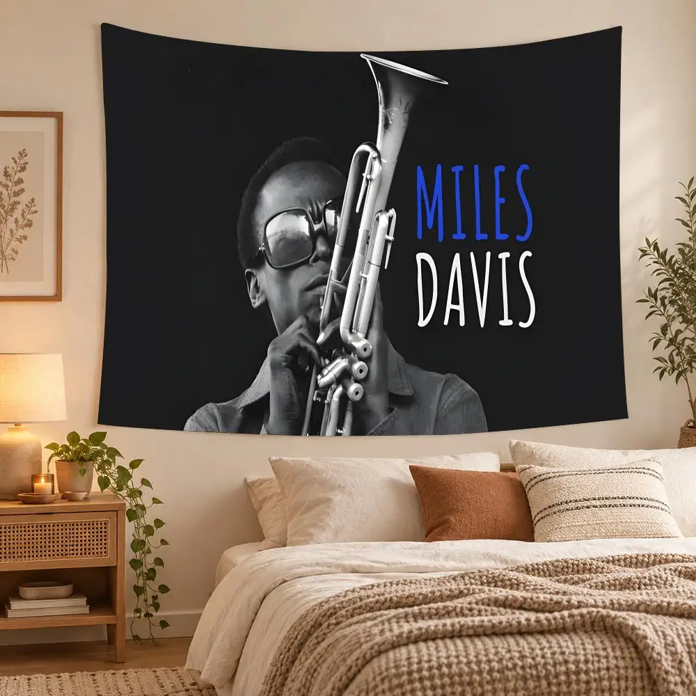 Percussionist Miles D-Davis Tapestry Wall Hanging, Suitable For Living Room, Bedroom, Study, Party Home Decor Gift