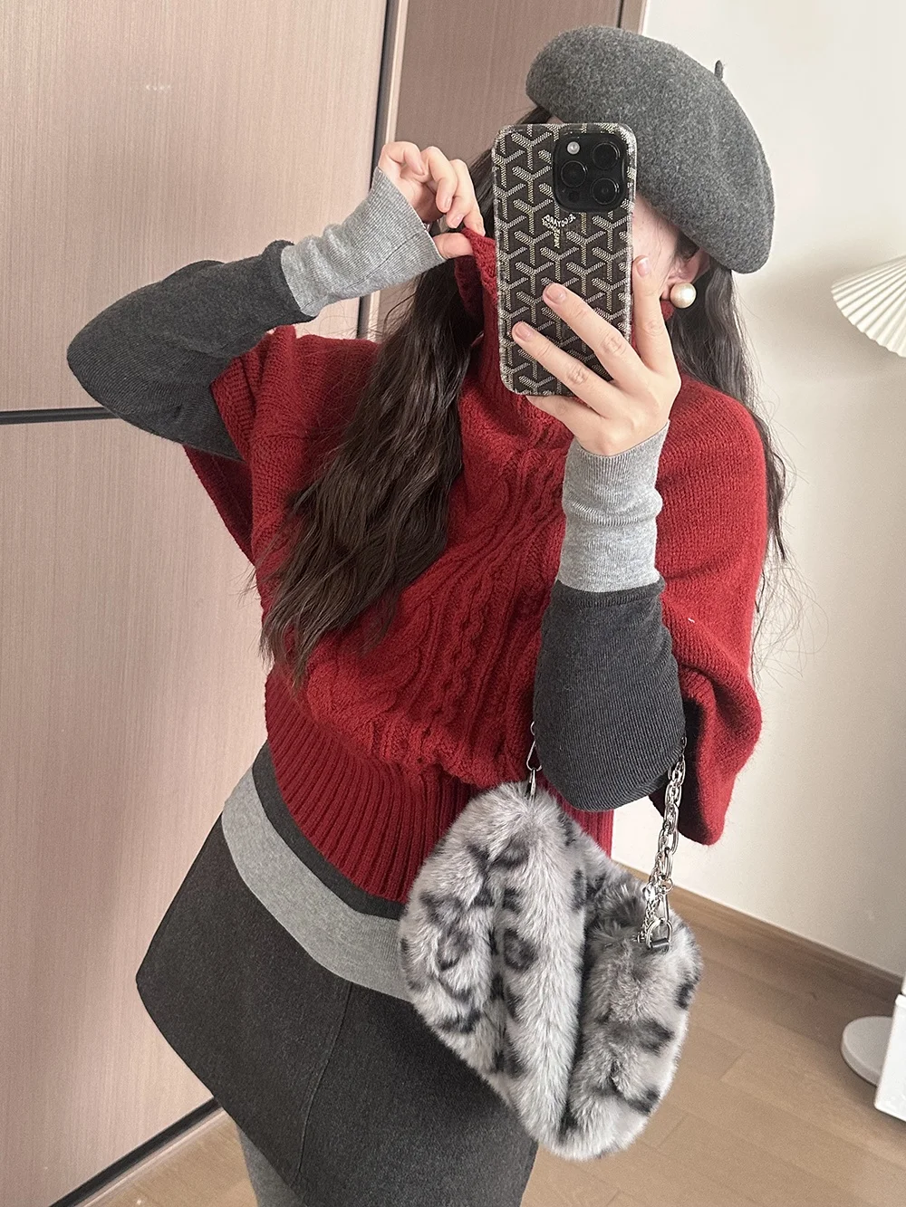 

Свитер Cisas Knitwear свободного кроя с высоким воротником, вязаный косами, для многослойных образов, женский, модный, для повседневной носки, из чистой шерсти