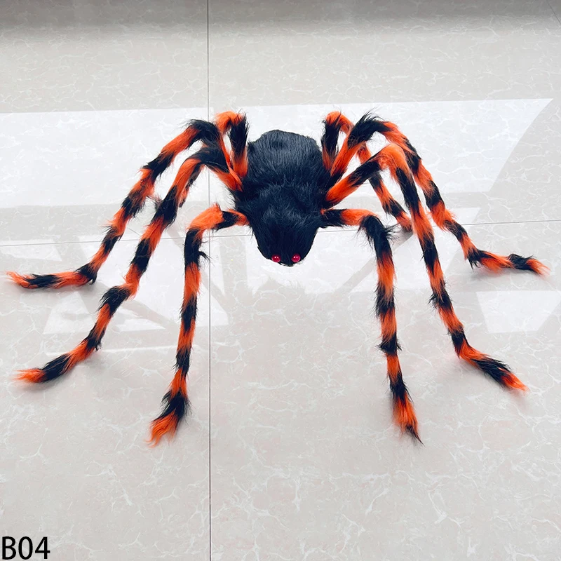 Halloween Schwarze Riesenspinne Gruselige künstliche Plüschspinne Home Bar Spukhaus Szene Ornamente Requisiten Urlaub Outdoor Dekore