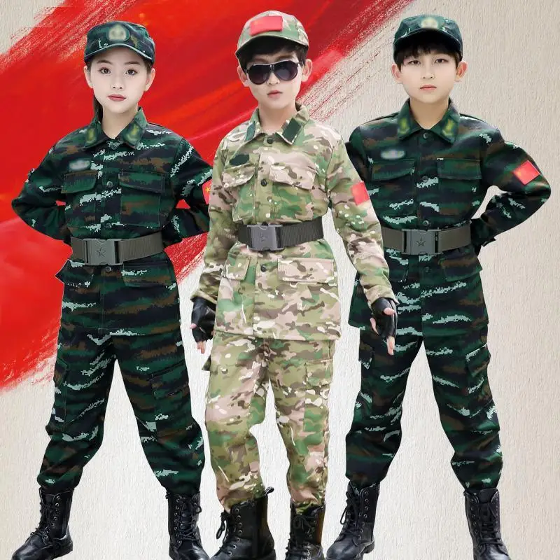 Children's camouflage uniforms,boys' and girls'special forces performance uniforms, outdoor expansion military training uniforms
