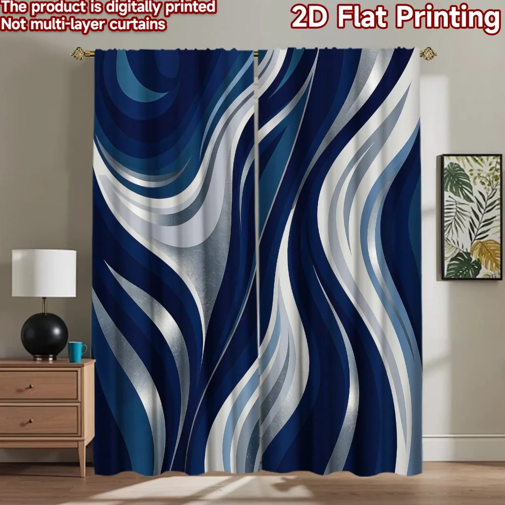 

1pc 2D flat Photography Backdrop Background Banner Blue Waves (2) 100% Polyester Family Party Use for Suitable for outdoor