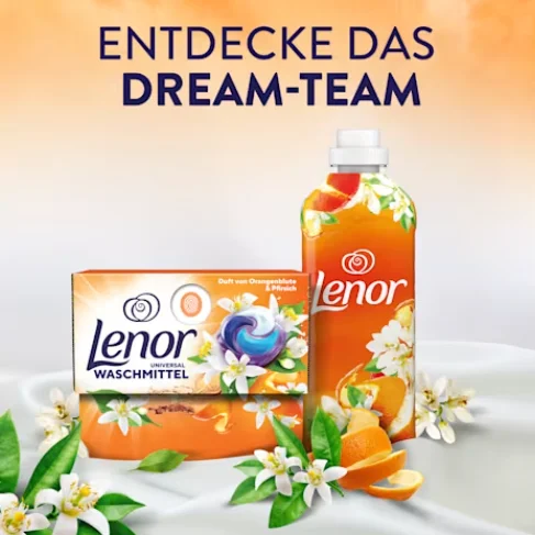 كبسولات لينور يونيفرسال للغسيل بالبرتقال والخوخ 4X10 قطع