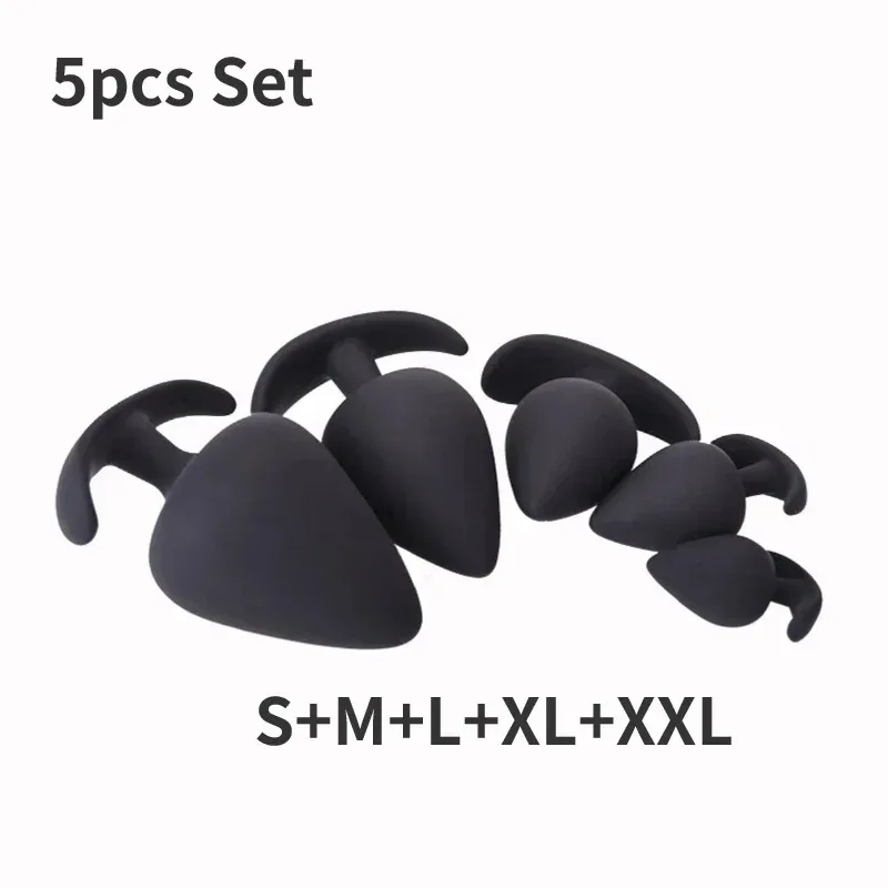 5 أحجام سيليكون المقابس الشرج بعقب سدادة بعقب المكونات الكبار رجل دسار للجنسين الجنس الكبار الجنس لعب للنساء الرجال مثلي الجنس جهاز تدليك للبروستاتا