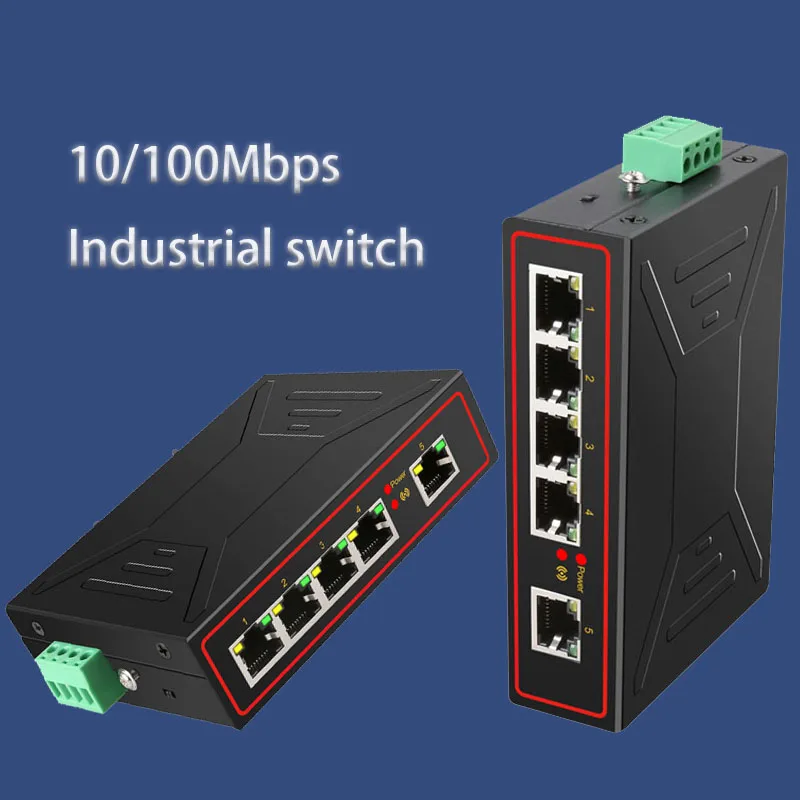 

RJ45 Hub dock station Fast Ethernet Industrial network switch 10/100mbps Internet Splitter Adapter rail type RJ-45 LAN Adapter